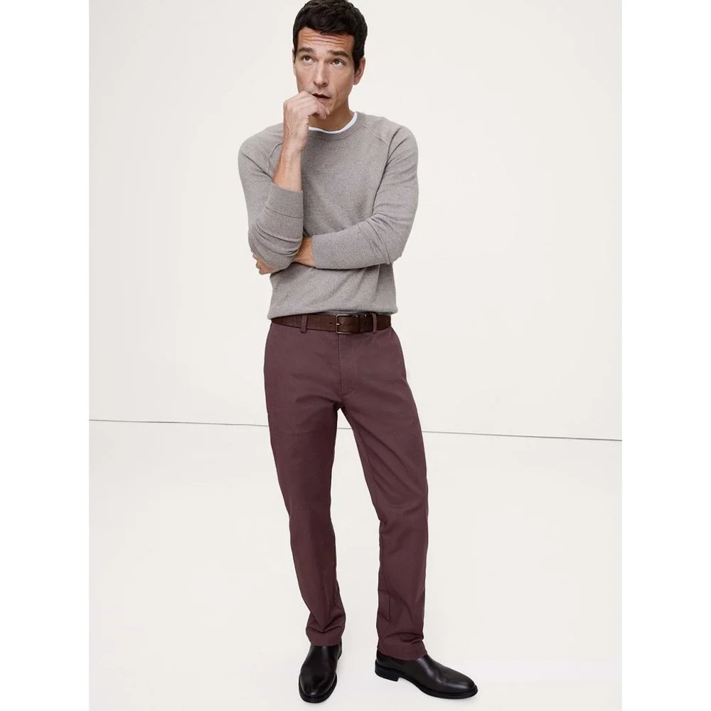 Banana Republic Straight Fit Italian Stretch Chino Purple 30x30 New With Tags